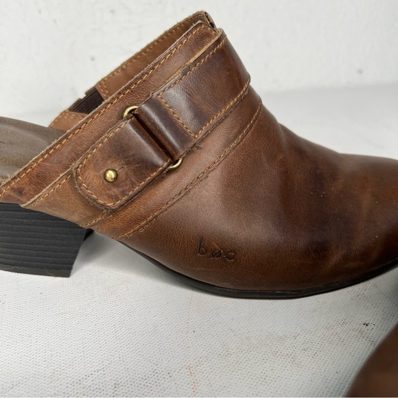 b.o.c. Brown buckle strap slip on leather mules - Picture 6 of 8